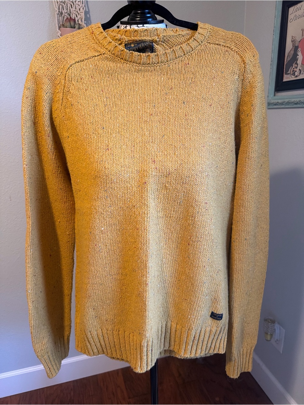 Lucky Brand Men's Mustard Crewneck Sweater